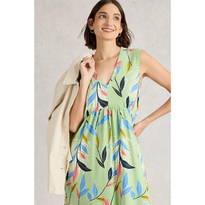 White Stuff Archer Jersey Maxi Dress Green Multi Taglia: 10 REGULAR | Maxi abiti Outlet | Donna | Verde