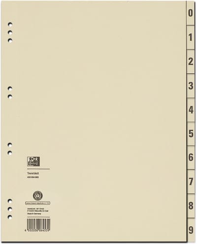 ELBA scheidingsbladen, 2-zijdig bedrukt, chamois, 240 x 300 mm