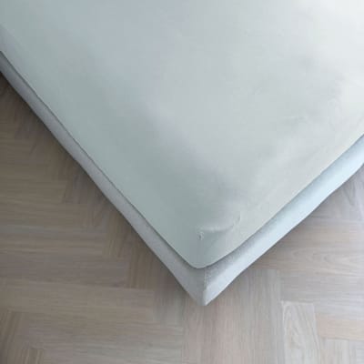 Kayori Emma Hoeslaken Katoensatijn - 90x210-220cm - Matrasdikte 35cm - Rondom Elastiek - Lichtblauw