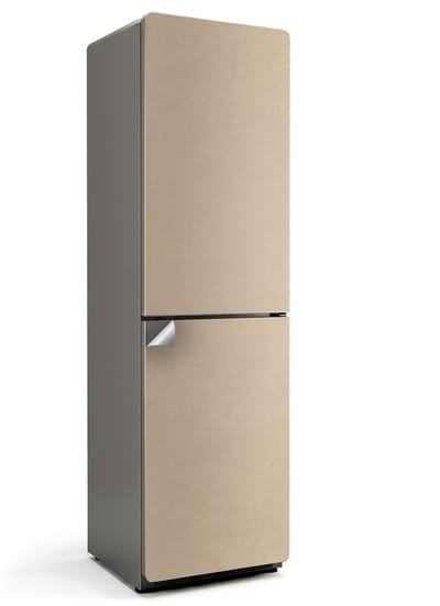 Wallfluent Koelkaststickers - Beige Koelkast Folie - 60 cm x 205 cm - Beige Koelkaststickers - Zelfklevende Koelkaststicker - Koelkast Makeover - Koelkast Wrap - Koelkast Makeover