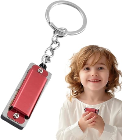 Harmonica Sleutelhanger - Muziekspeelgoed Mini - Muziek Leren - Helder Geluid - 4 x 2 x 2 cm - Willekeurige Kleur