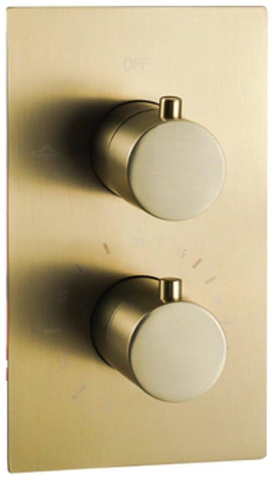 FugaFlow Eccelente Sobrado Badkamer Thermostatische Inbouwkraan - inbouwdeel - geborsteld messing PVD