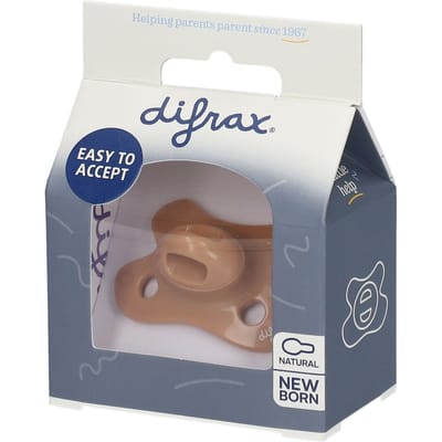 Difrax Uni Fopspeen - Rond - -2/+2 Mnd - Caramel
