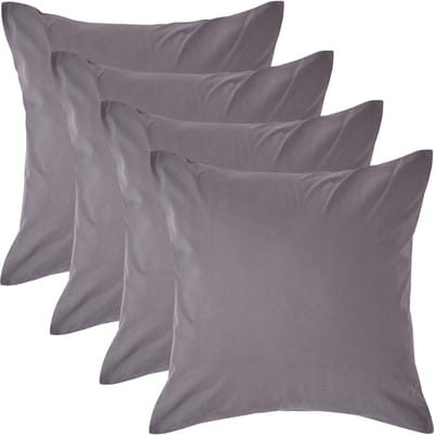 Homescapes Kussensloop 40x40 cm Set van 4 – Donkergrijs – 100% Egyptisch Perkal Katoen – 200 TC