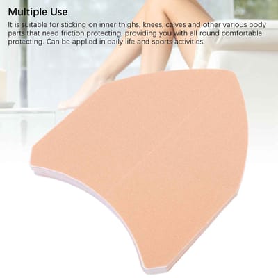 20 stuks Huidkleur Dij Binnenkant Wrijfpleister Elastische Stof V-vormige Anti-schuur Huidtape voor Knie beige
