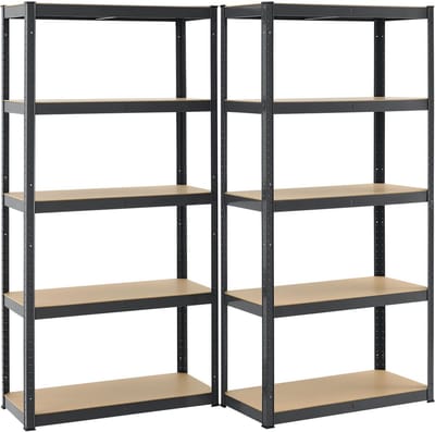 Stellingkast / Magazijnstelling / Opbergkast - Set van 2 - 180x90x40 cm grijs