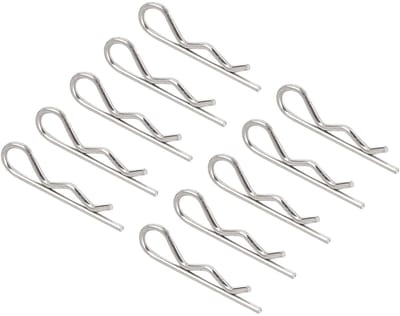 R Vorm veerbouten x 50 stuks carbon staal Bra assortiment haarspeld voor boerderij en koppeling, vergrendelingssysteem [zilvertint, 1,5 mm x 33 mm]