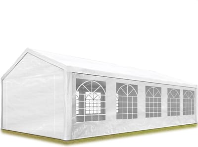 Partytent Feesttent Paviljoen 4x10 m wit PE 350 N zeil 100% waterdicht UV-bestendig