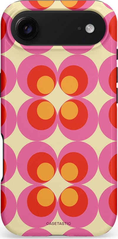Casetastic hoesje geschikt voor Apple iPhone Air - MagSafe - Dubbellaagse bescherming - Circle boogie - Fashion Case - Roze Rood Zand Okergeel