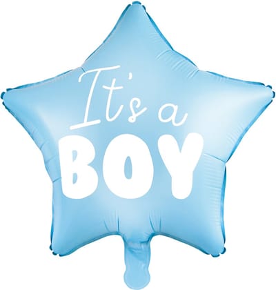 PARTYDECO - Aluminium ballon ster blauw "It's a Boy" 48 cm baby shower