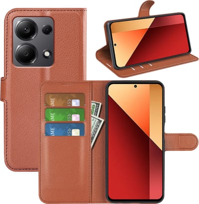 MobyDefend Hoesje - Geschikt voor Xiaomi Redmi Note 13 Pro 4G - Kunstleren Wallet Book Case (Sluiting Voorkant) - Bruin