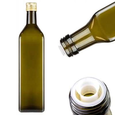 Bimberek Marasca Serie - Decoratieve Fles - 1L - Olijfgroen - Met Doseerknop