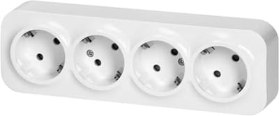 Wandcontactdoos met 4 Vakken - Wit