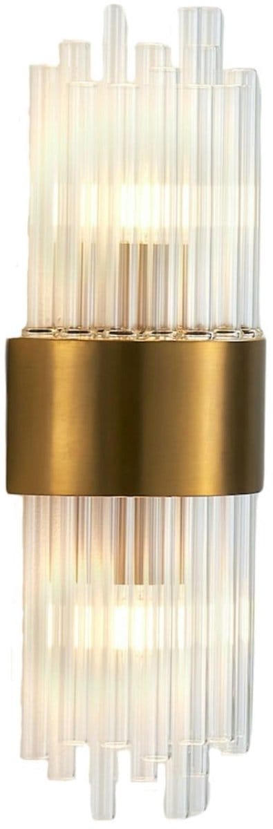 Kosilum - Almeria - Wandlamp - Goud/Messing - Metaal en kristal