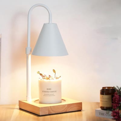 360 Living® - Kaars Warmer Lamp - Candle Warmer - Tafellamp - Dennenhout - Lichtbruin/Wit - Candle Warmer Lamp - Electric Candle Warmer - Hout - Kaars Verwarmer Lamp