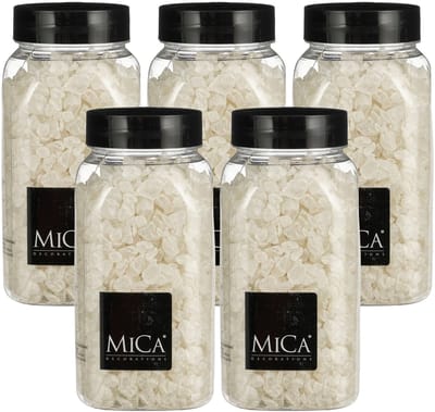 Mica Decorations decoratie steentjes / granulaat - 5x - 650 ml - 4-10 mm - mat wit - siergrind