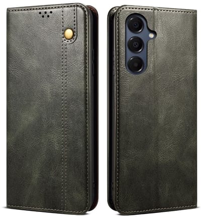 Coverup Hoesje - Geschikt voor Samsung Galaxy A17 Hoesje - Coverup Premium Classic Book Case - Groen