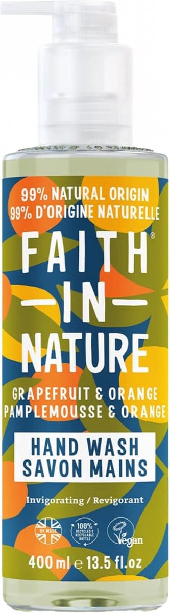 Faith in Nature Hand Wash Grapefruit & Orange 400 ml - vegan, dierproefvrij, zonder parabenen, zonder SLS, voor alle huidtypen