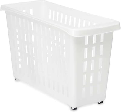 Kipit Keukentrolley organizer op wieltjes - wit - kunststof - kast organizer - 46 x 17,5 x 26 cm