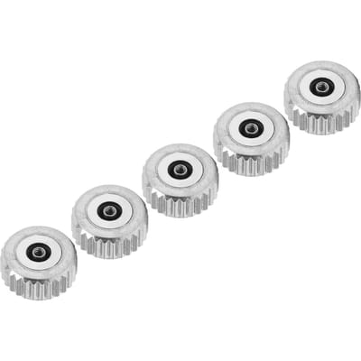 Horlogekroon Kwarts Mechanisch Stalen Horlogekroon Set Horlogereparatie Gereedschap Accessoire (5 stuks)6mm Platte Gat white