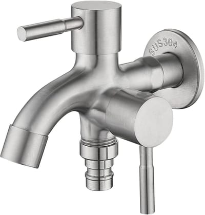 Dubbele kraan tuin - 1/2 inch uitloop roestvrijstalen wasmachine kraan - multifunctionele waterkraan voor tuin en wasmachine Buitenkraan
