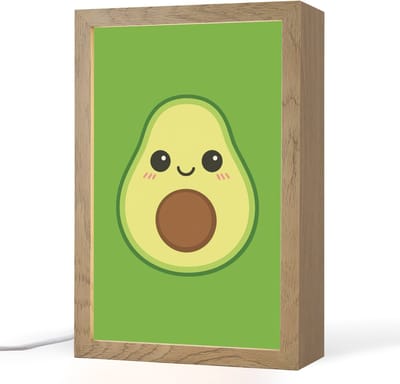 Nachtlampje 20x30 cm - Kinder lampje - Avocado - Groen - Speels - Tafellamp kinderkamer - Slaapkamer lamp - Bedlamp kinderen - Kinderlampje stopcontact - Wandlamp babykamer - Nachtlampjes