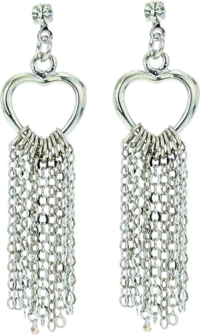 Behave - Dames oorbellen - Hartjes hangers zilverkleur romantisch 4,8 cm