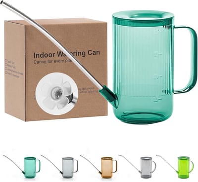 Gietkan Binnen - Kleine gieter - Planten water geven - Lange smalle tuit - 1 liter capaciteit - Groen