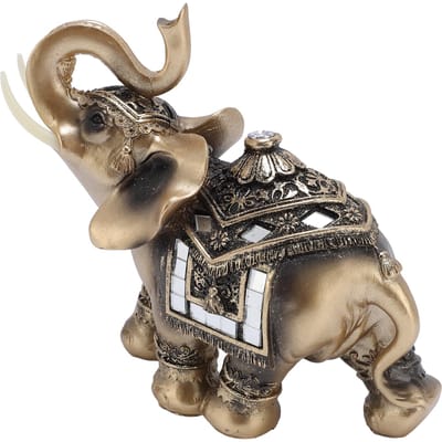Decoratief Olifantenbeeld Synthetische Hars Uitstekende Afwerking Olifant Decoratieve Sculptuur voor M(315 X 180mm) black