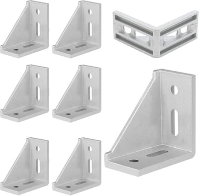 8 Stuks Aluminium Hoekverbindingen voor Stabiliteit, Montage en Bevestiging van Profielen en Stangen