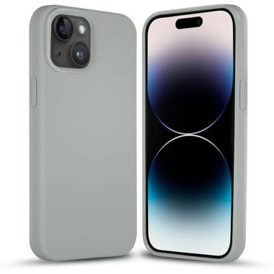 Coverzs Solid silicone case geschikt voor Apple iPhone 14 (grijs) - iPhone 14 hoesje grijs - iPhone 14 case geschikt voor Apple - Luxe siliconen hoesje met 3-laags bescherming