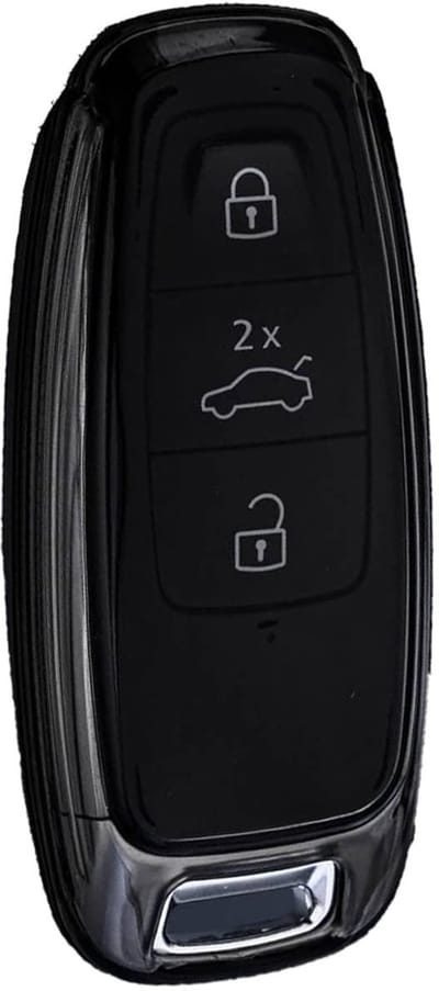 Autosleutel Hoesje geschikt voor Audi - Sleutelcover - TPU Cover Sleutelhoes - Accessoires - transparant,zwart