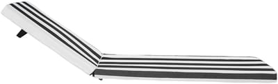 Set van 2 kussens voor buitenloungestoelen, 74 x 22 x 3 inch, waterdichte en kleurvaste ligstoelkussens met bandjes, zwart-wit gestreept ontwerp voor terras of zwembadterras