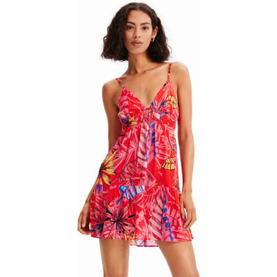 Korte jurk met tropische uitsnijding voor vrouwen Desigual