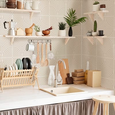 Dailygoody - Tegelstickers - Beige Zelfklevend - 25 Stuks voor