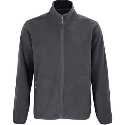 SOLS Heren Factor Fleecejack met rits (Houtskool Grijs Effen)
