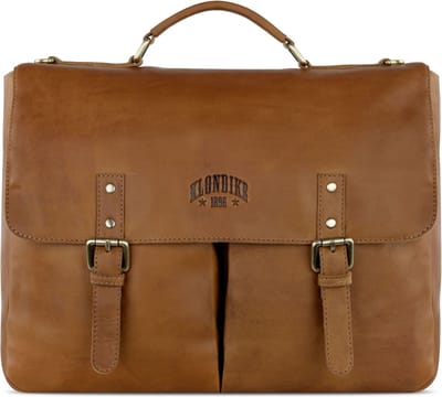 KLONDIKE 1896 Afzonderlijke gevallen Laptoptas met laptopvak Rush Louis Briefcase Cognac Lichtbruin