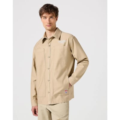 Wrangler Shacket Saddle Brown Maat: L | Casual Overhemden Outlet | Heren | Bruin
