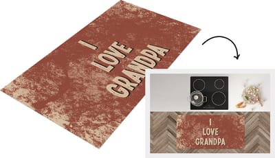 Keukenloper - Loper keuken - Mannen cadeautjes - Vaderdag - Opa - I love grandpa - Quote - Spreuken - 120x60 cm - Keukenloper vinyl