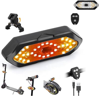 KZQ USB Oplaadbare Fiets Achterlicht met Richtingaanwijzer LED Achterlamp met Afstandsbediening Veiligheidswaarschuwingslicht voor Fietsaccessoires 1 Stuk