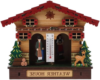 Houten Weerstation - Thermometer Hygrometer - Binnenklimaat Monitoren - Analoge Metingen - 15 cm - Multi