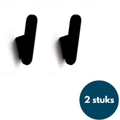 Houten Wandhaken - Retro kapstokhaken - Ophanghaken - Handdoekhaken - Jashaken - 2 stuks - Zwart