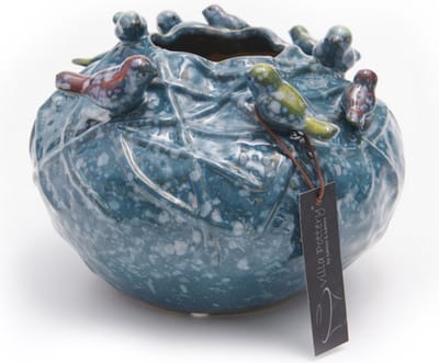 Vaas - Villa Pottery - Decoratie - Woondecoratie - Vogelvaas - Porselein - Waterdicht - Lieve 1_2 Blue 9 Birds