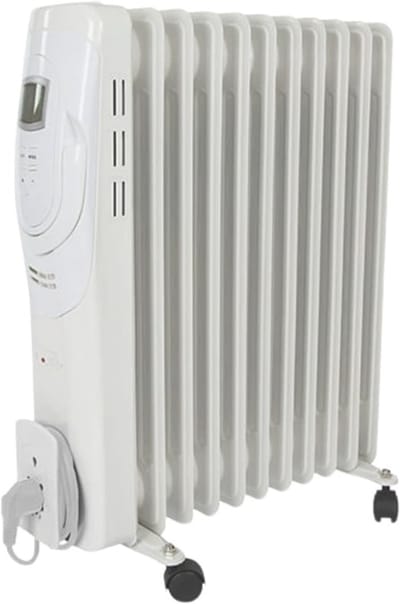 RWB® Olieradiator - Oliekachel - Elektrische Kachel - Wit - 48cm x 24cm x 63cm