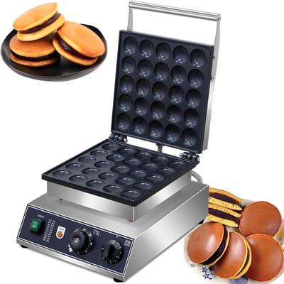 Wafel Maker - Poffertjesijzer - Snacks Bakken - 25 Vormen - 1750 Watt - Zilver