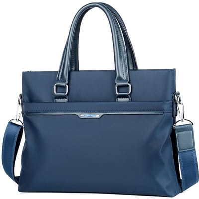 Mallette pour homme, Sac de remise de documents à main pour les affaires, Sac d'ordinateur de bureau pour voyage d'affaires, Sac bandoulière unique bleu
