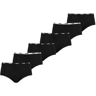 6-Pack dames mini boxershorts - Multipack katoenen dames onderbroeken - Vrouwen ondergoed - Zwart / L