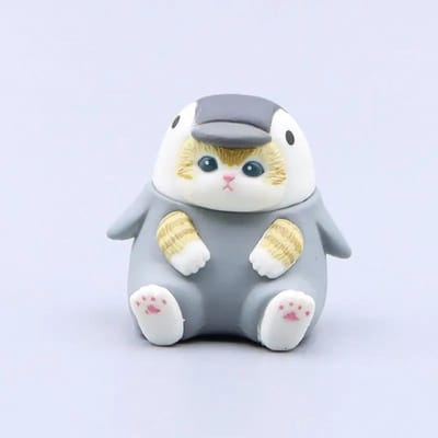 Mofusand COS Créature Marine Posture Assise Figurine Jouet Chat Calmar Pingouin Requin Décoration de Bureau Cadeau d'Anniversaire pour Collectionneurs
