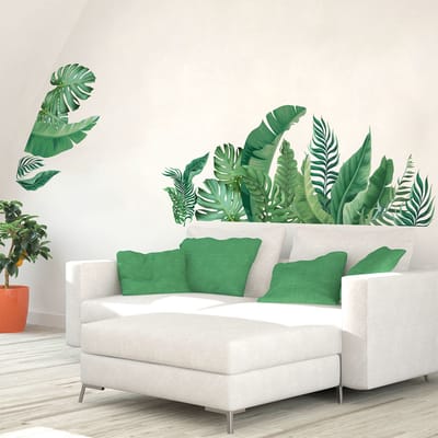 Muurstickers - Tropische bladwaaier - Transparante achtergrond - 120x180cm