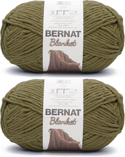 Super Dik Pluizig Garen Olijfgroen (2x 300g) - Zacht Polyester voor Haken en Breien